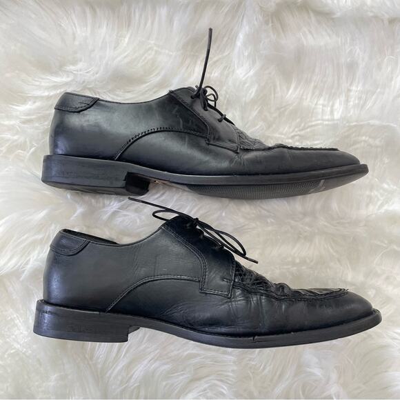 Los Altos Boots | Mens Black Genuine Caiman Alligator Leather Oxford Shoes Dress main image 9